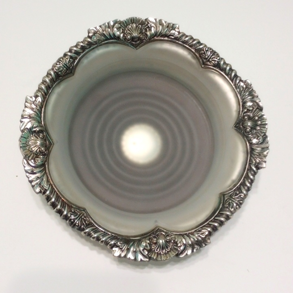 Vintage Wine Coaster-Rare Ancanthus EPM with Glass Insert